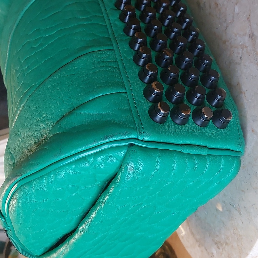 Alexander WANG ROCKIE 💚 rare Embossed Lambskin In Kelly Green Crossbody - Picture 5 of 13